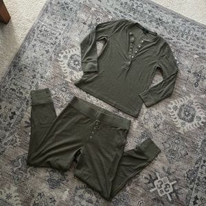 J Crew Waffled Knit Longjohns Set Medium M Md